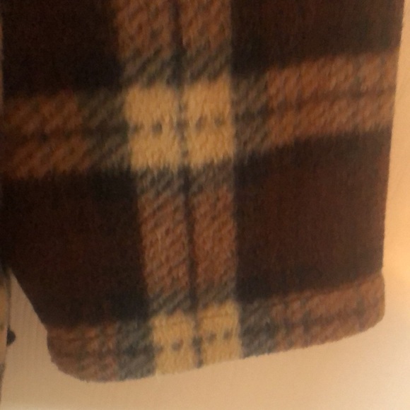 Woman’s fall cozy warm plaid soft fleece zip up drawstring coat shacket - Picture 6 of 11